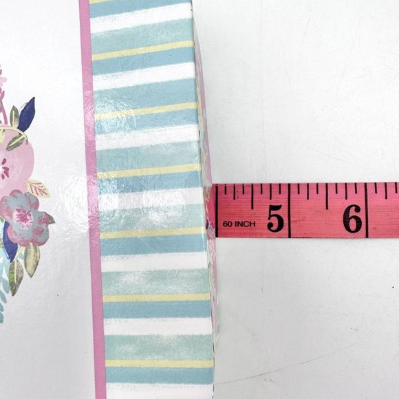 Nesting Boxes Set of 2 Blue White Flowers Ribbon Handle NEW - Picture 9 of 10